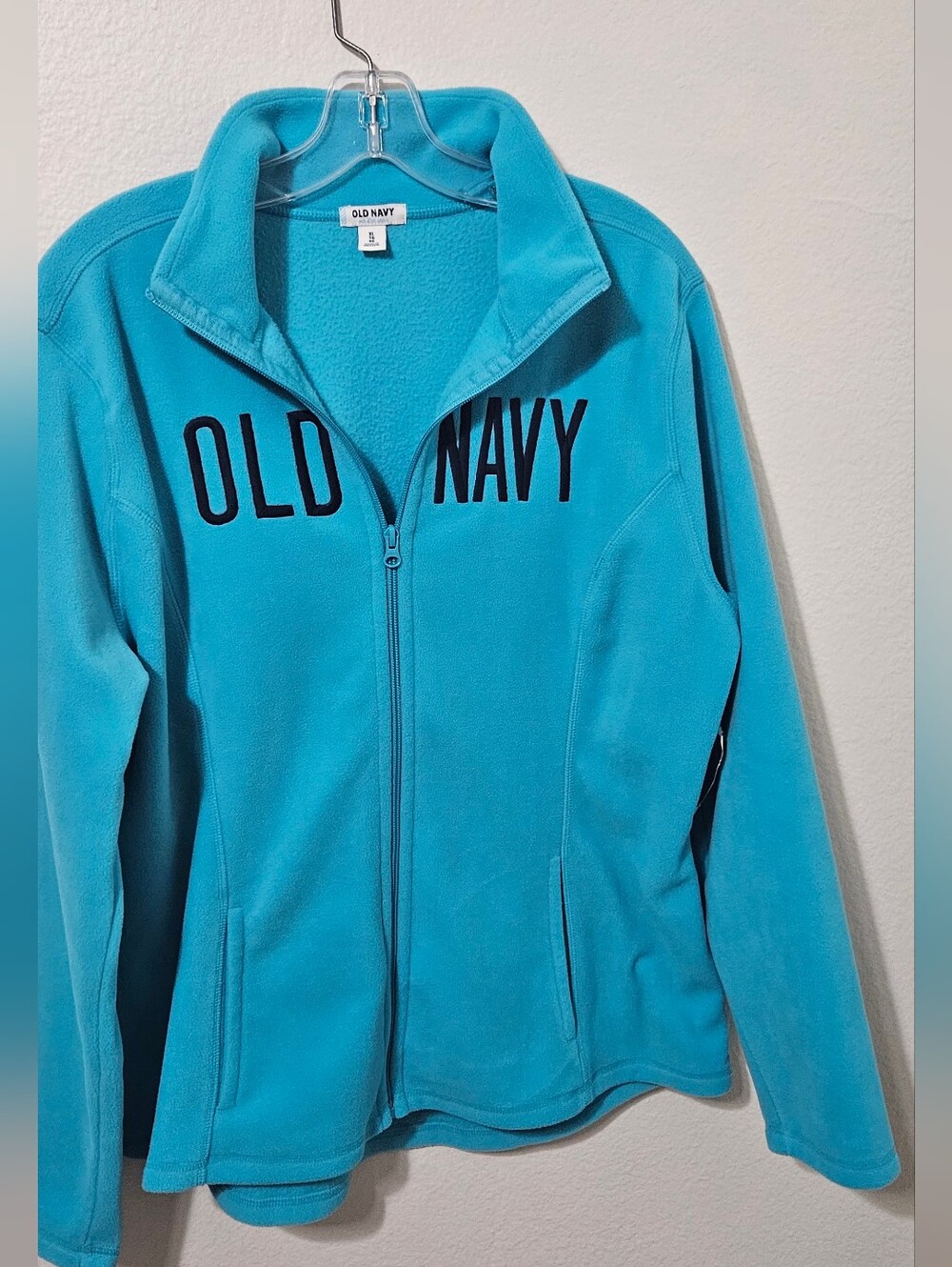 Old Navy Bright Turquoise Full-Zip Fleece Jacket